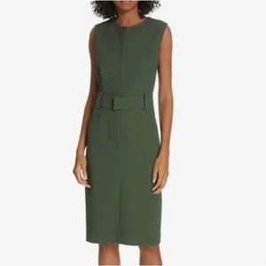 Judith & Charles green sheath‎ dress with zipper front Size 10
